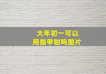 大年初一可以用指甲钳吗图片