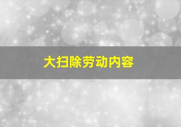 大扫除劳动内容