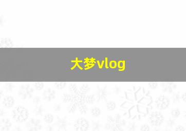 大梦vlog