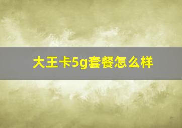 大王卡5g套餐怎么样