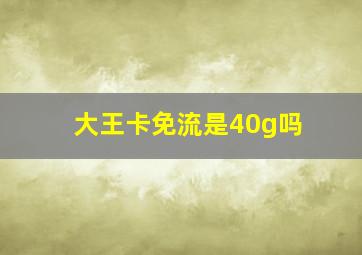 大王卡免流是40g吗