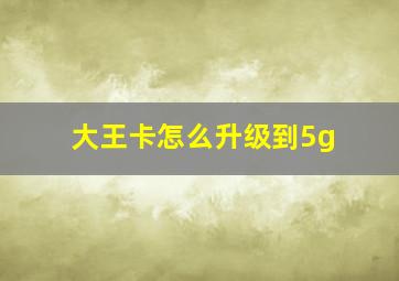 大王卡怎么升级到5g