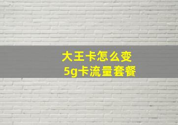 大王卡怎么变5g卡流量套餐