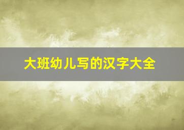 大班幼儿写的汉字大全