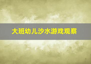 大班幼儿沙水游戏观察