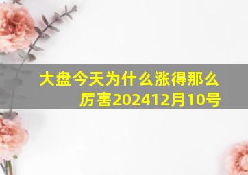 大盘今天为什么涨得那么厉害202412月10号