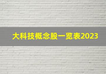 大科技概念股一览表2023