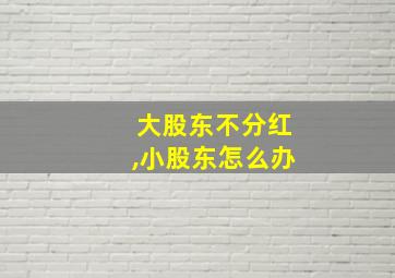 大股东不分红,小股东怎么办