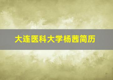 大连医科大学杨茜简历