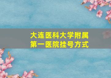 大连医科大学附属第一医院挂号方式