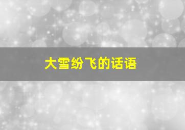 大雪纷飞的话语