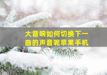 大音响如何切换下一曲的声音呢苹果手机