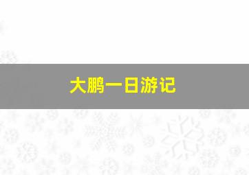 大鹏一日游记