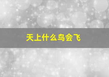 天上什么鸟会飞