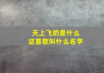 天上飞的是什么这首歌叫什么名字