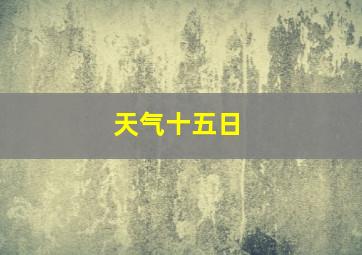 天气十五日