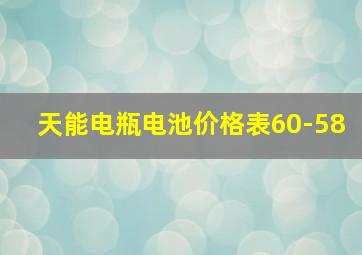 天能电瓶电池价格表60-58