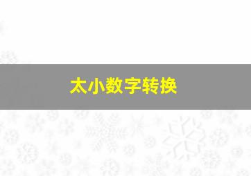 太小数字转换