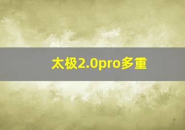 太极2.0pro多重