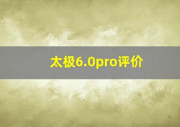 太极6.0pro评价