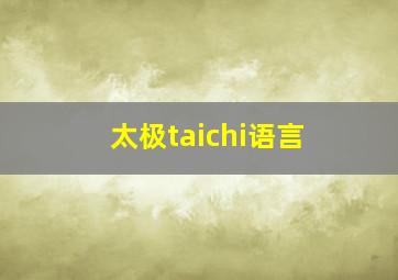 太极taichi语言