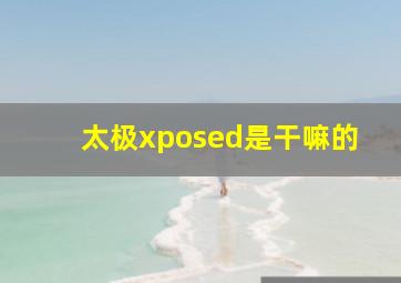 太极xposed是干嘛的