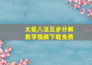 太极八法五步分解教学视频下载免费