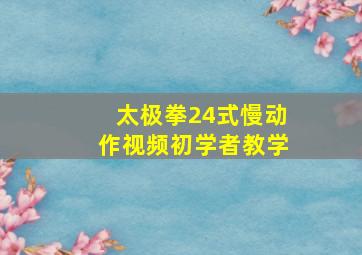 太极拳24式慢动作视频初学者教学