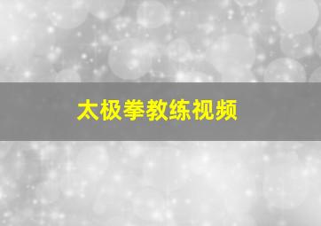 太极拳教练视频