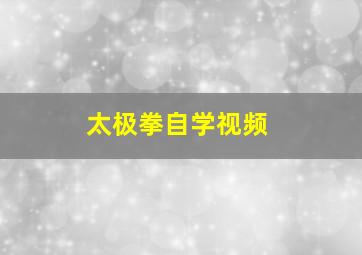 太极拳自学视频