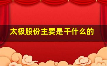 太极股份主要是干什么的