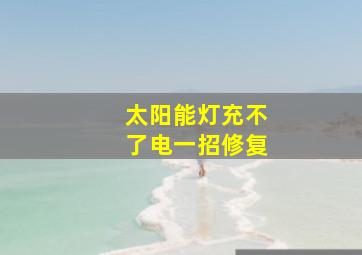 太阳能灯充不了电一招修复