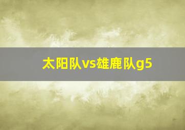 太阳队vs雄鹿队g5