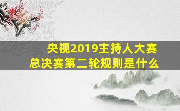 央视2019主持人大赛总决赛第二轮规则是什么