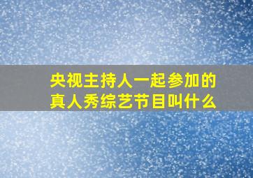 央视主持人一起参加的真人秀综艺节目叫什么