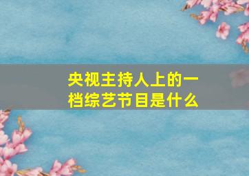 央视主持人上的一档综艺节目是什么