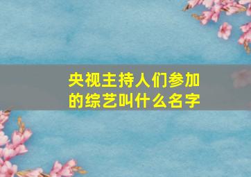 央视主持人们参加的综艺叫什么名字