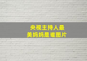 央视主持人最美妈妈是谁图片