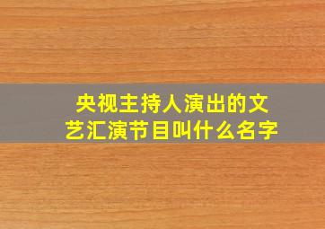 央视主持人演出的文艺汇演节目叫什么名字