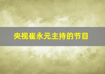 央视崔永元主持的节目