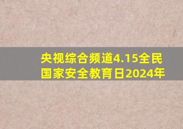 央视综合频道4.15全民国家安全教育日2024年