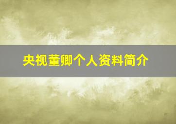 央视董卿个人资料简介