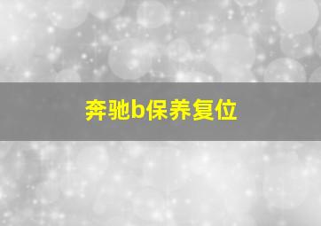 奔驰b保养复位