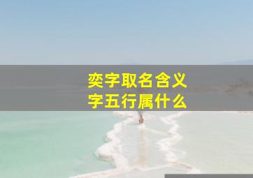 奕字取名含义字五行属什么