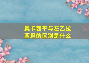 奥卡西平与左乙拉西坦的区别是什么