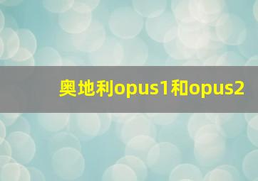 奥地利opus1和opus2