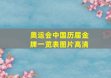 奥运会中国历届金牌一览表图片高清