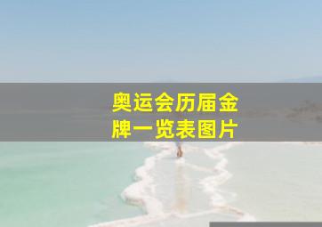 奥运会历届金牌一览表图片