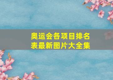 奥运会各项目排名表最新图片大全集