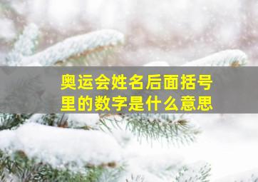 奥运会姓名后面括号里的数字是什么意思